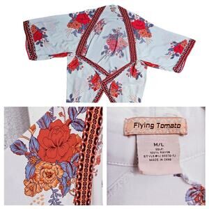 Colorful kimono by Flying Tomato Draped Sleeves size M/L